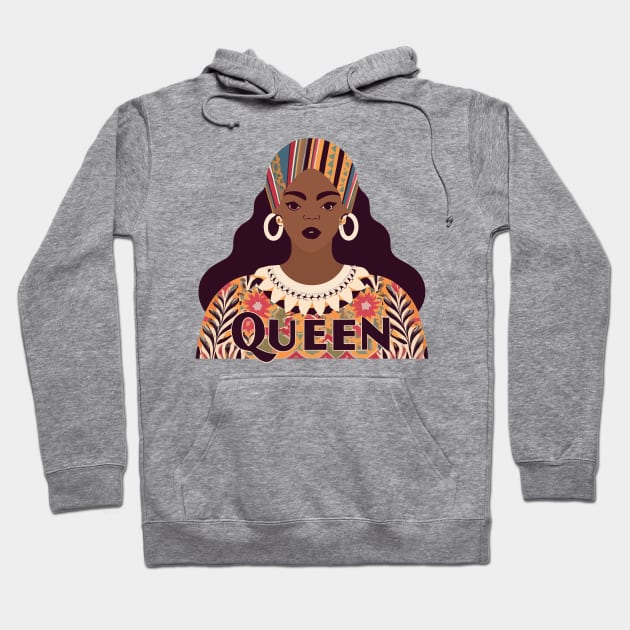 African Queen Fabric Hoodie by Graceful Designs